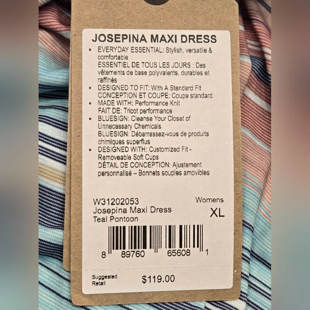 Prana Josepina NWT Pastel Striped Spring Dress Size XL - Picture 10 of 10